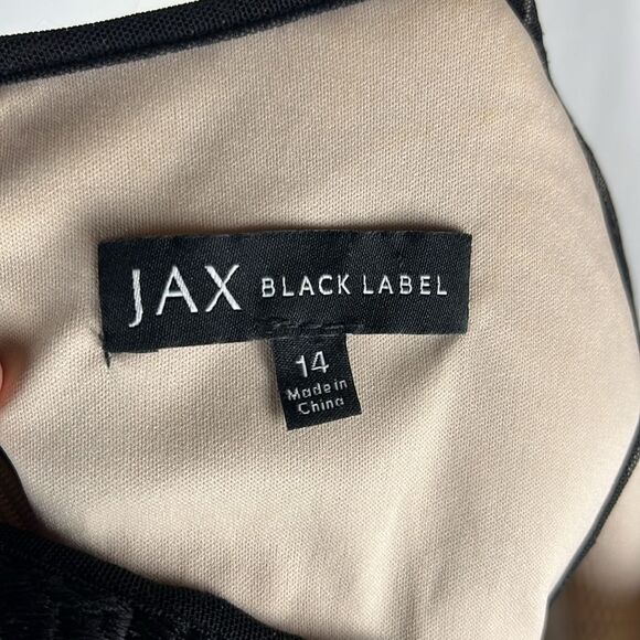 JAX Black Label Black Floral Knee Length Cocktail Dress - Picture 6 of 6